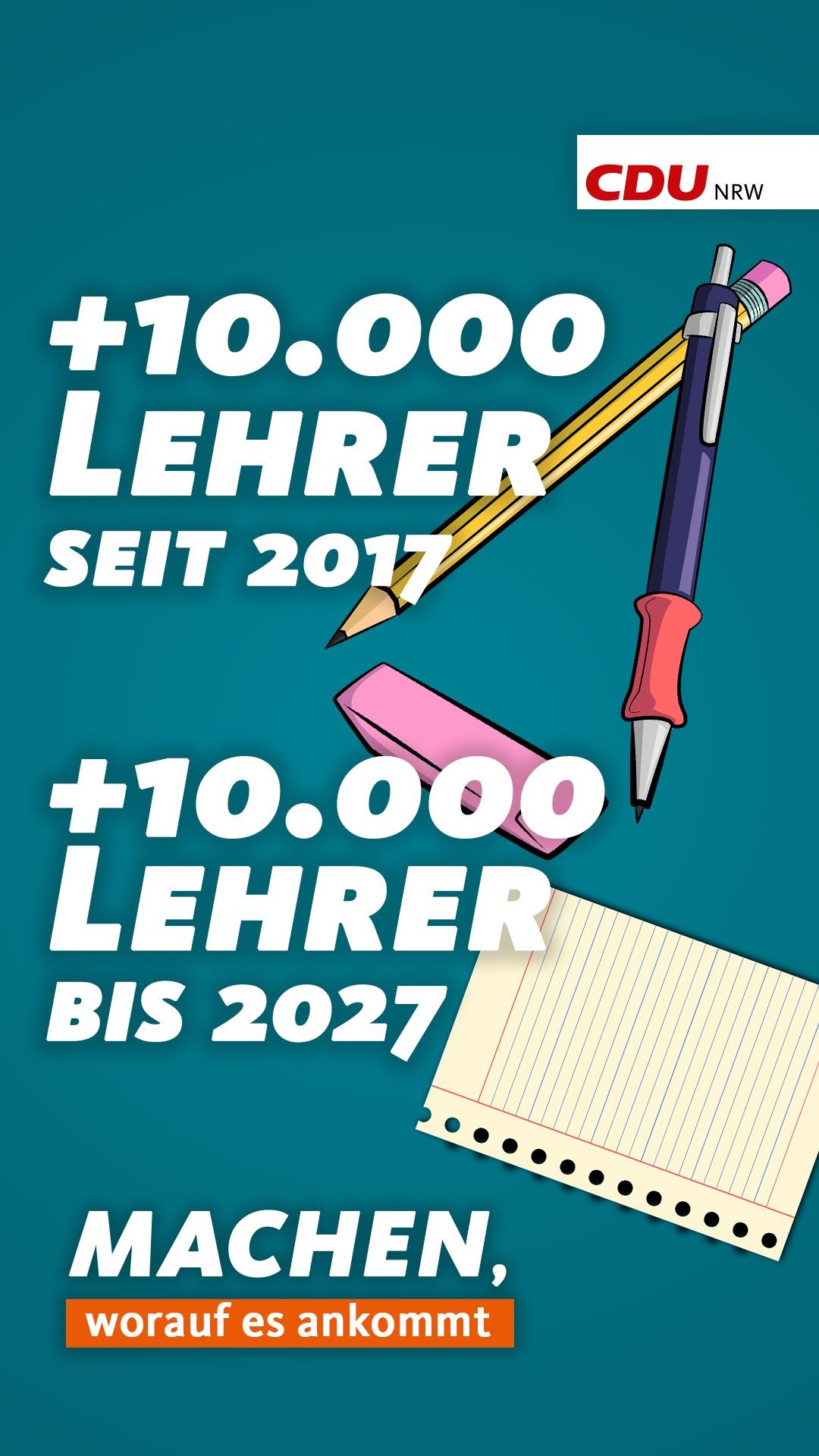 10.000 Lehrer seit 2017 10.000 Lehrer bis 2027