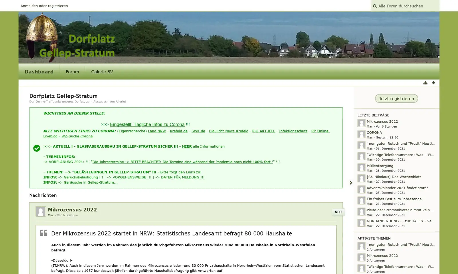 Onlineportal "Dorfplatz Gellep-Stratum" - Medienseite unseres Stadtteil für Information, Berichten, Ankündigen Screenshot von der Webseite "Dorfplatz Gellep-Stratum"
