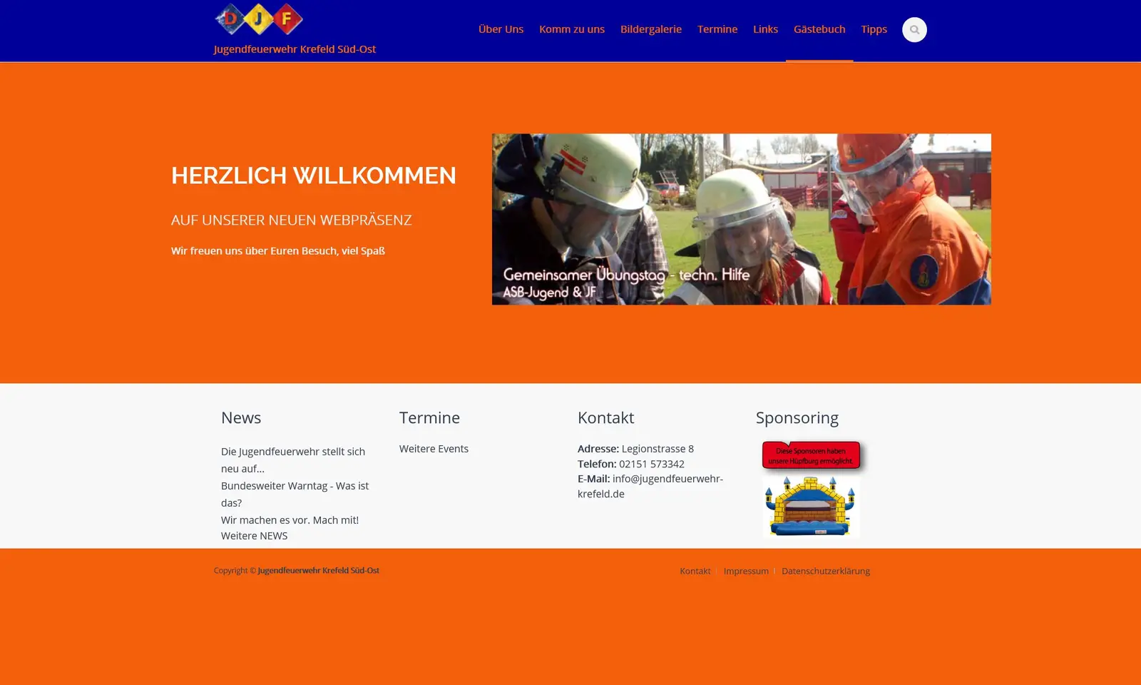 Webseite "Jugenfeuerwehr Krefeld Süd-Ost" Screenshot von der Webseite "Jugenfeuerwehr Krefeld Süd-Ost"