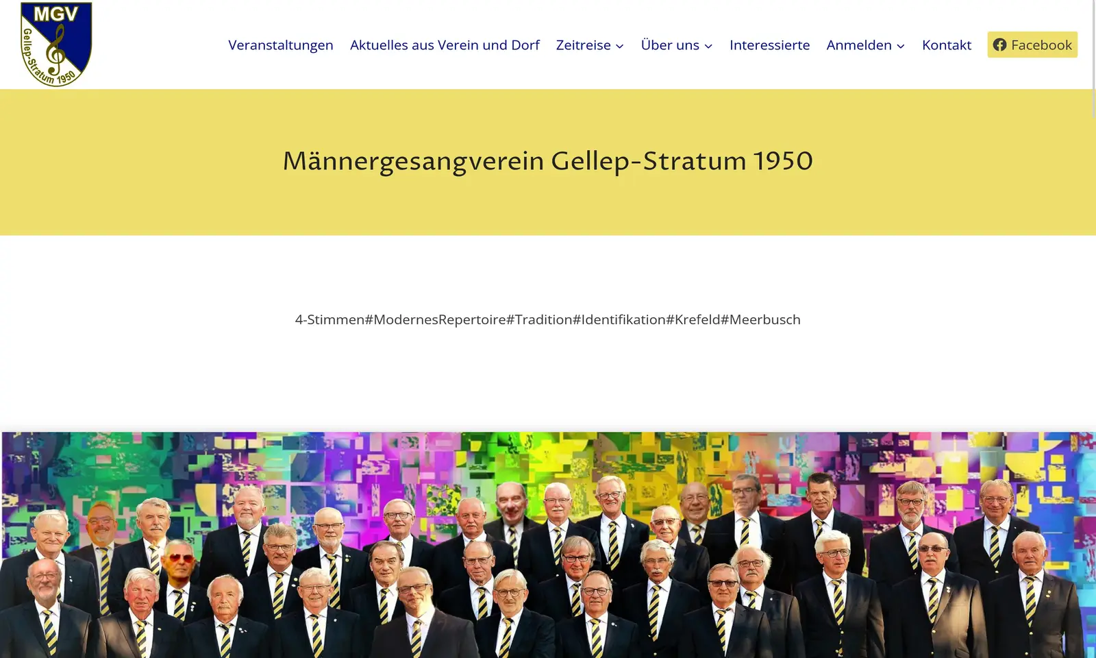 Webseite "MGV Gellep-Stratum 1950" Screenshot von der Webseite "MGV Gellep-Stratum 1950"