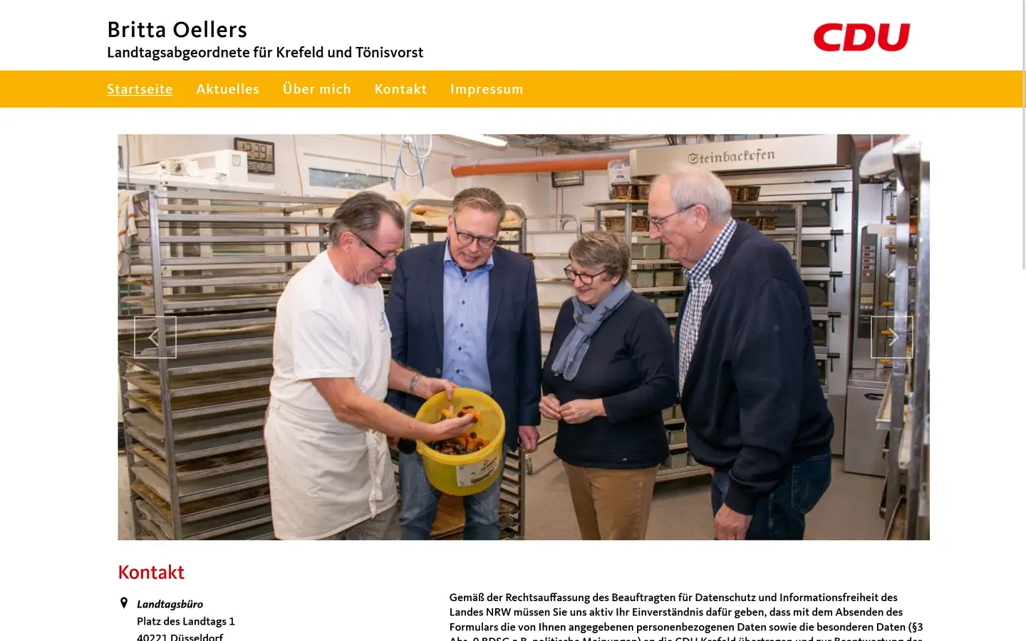 Website "Britta Oellers" Screenshot von der Webseite "Britta Oellers"