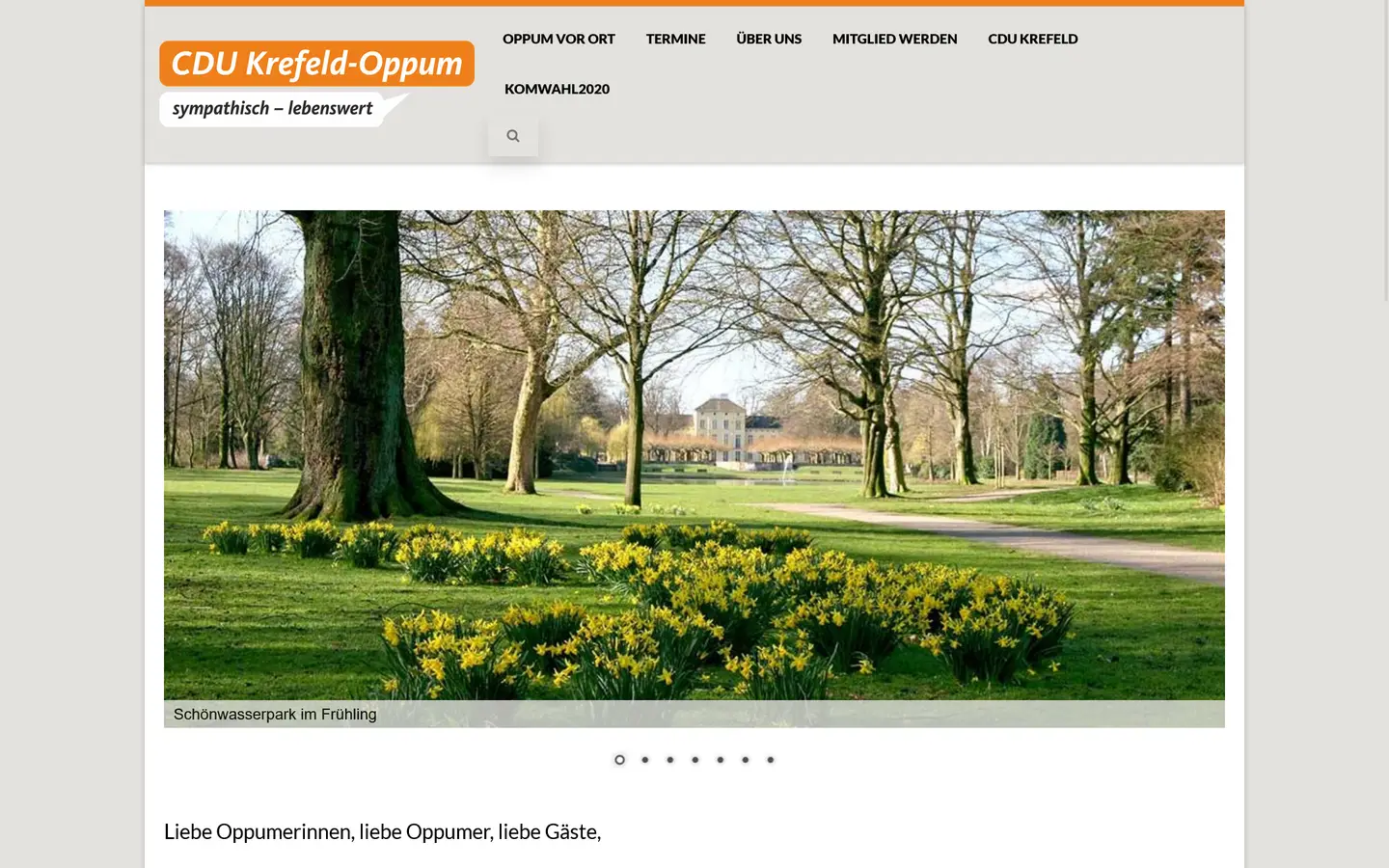 Onlineportal "CDU OV KR-Oppum" Screenshot von der Webseite "CDU OV KR-Oppum"